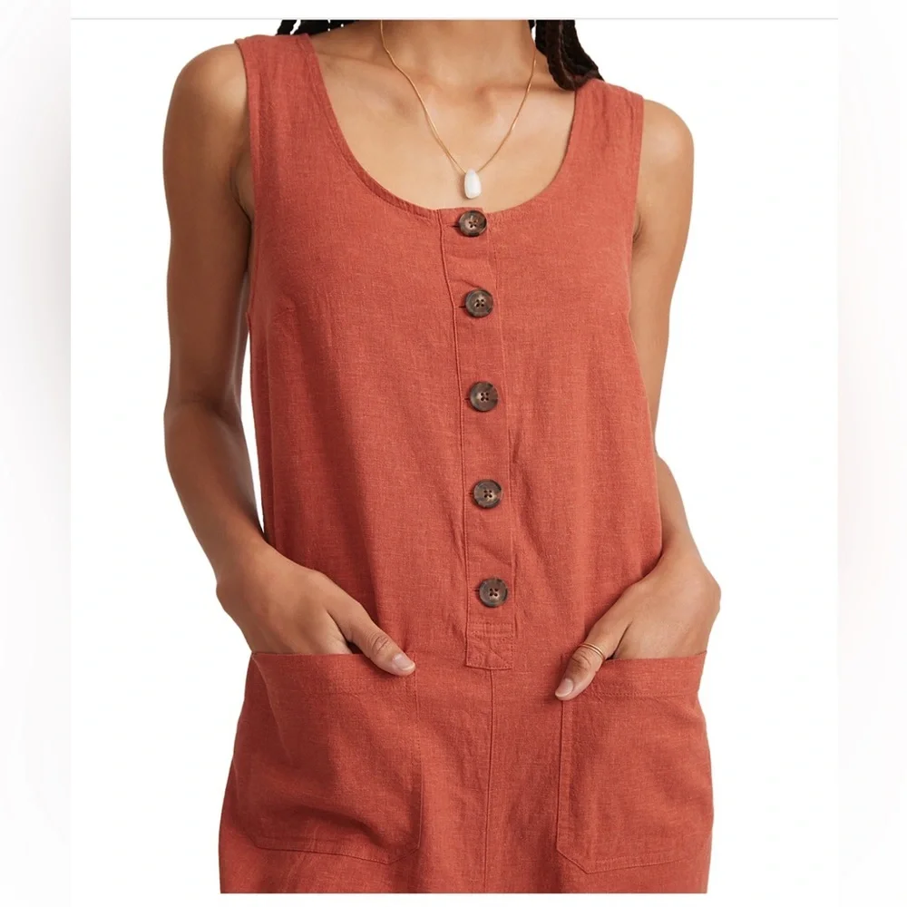 Marine Layer Sydney Button Front Jumpsuit - S - Picture 2 of 10